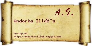Andorka Illés névjegykártya